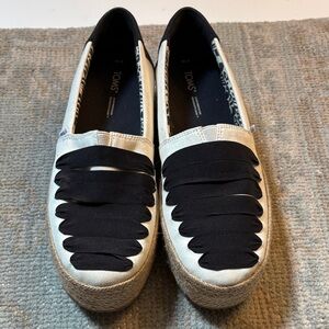 Toms Black and White Espadrilles